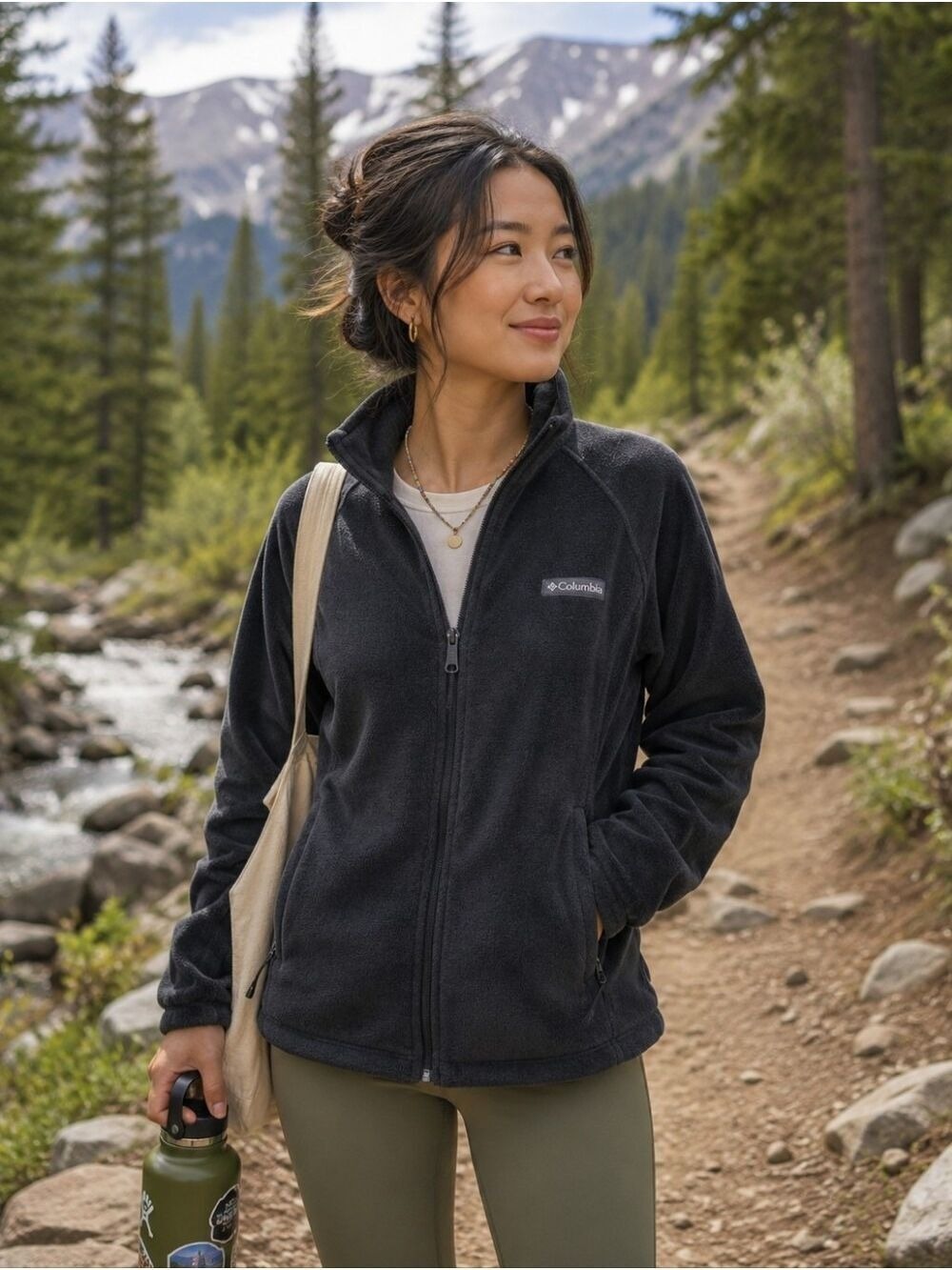 Women's Columbia Black Fleece Full-Zip Jacket L